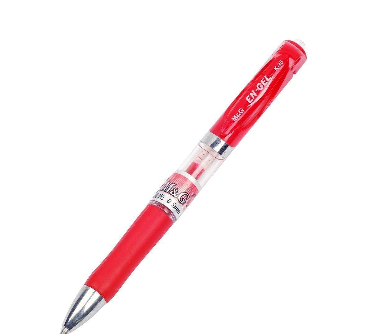 晨光（M&amp;G）K35中性笔经典按动子弹头签字笔水性笔0.5mm红