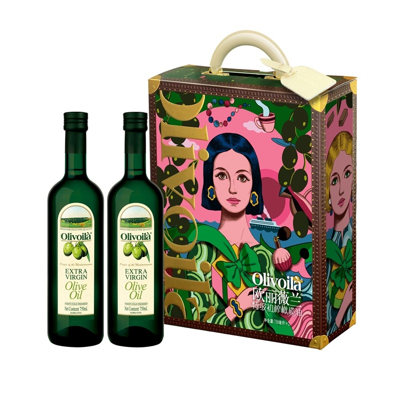 欧丽薇兰 Olivoilà 食用油 橄榄油 特级初榨橄榄油礼盒 750ml*2瓶